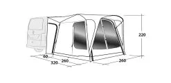 Outwell Milestone Shade Air Drive Away Awning -Bestway Shop 111093 milestone shade air drawing perspective 2