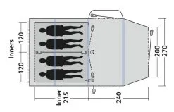 Outwell Rosedale 4PA Air Tent -Bestway Shop 111178 rosedale 4pa drawing floorplan3