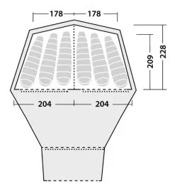 Robens Kiowa Inner Tent -Bestway Shop 130113 inner tent kiowa drawing floorplan 2
