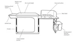Outwell Padres Kitchen Table With Bamboo Table Top & Side Unit 6 Outwell Padres Kitchen Table With Bamboo Table Top & Side Unit -Bestway Shop 531139 padres kitchen table w. side unit feature photo 2