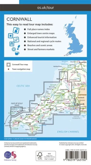 Ordnance Survey Cornwall OS Tour Map 1 2 Ordnance Survey Cornwall OS Tour Map 1 - Image 2