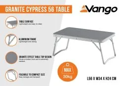Vango Cypress 56 Camping Table -Bestway Shop granite cypress 56 infographic medium