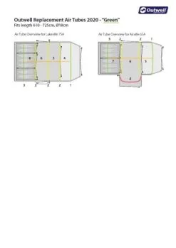 Outwell Air Repair Tube Green 610cm - 725cm 11 Outwell Air Repair Tube Green 610cm - 725cm -Bestway Shop outwell tube kit green