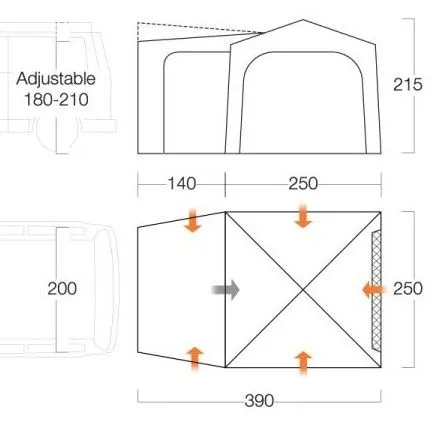 Vango Tailgate Hub Low Awning 3 Vango Tailgate Hub Low Awning - Image 3