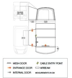 Vango Galli III Tall Air Drive Away Awning -Bestway Shop vango 2020 awnings floorplan galli tall 1