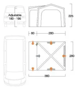 Vango Agora VW Air Drive Away Awning -Bestway Shop vango 2021 awnings floorplan agora vwmain